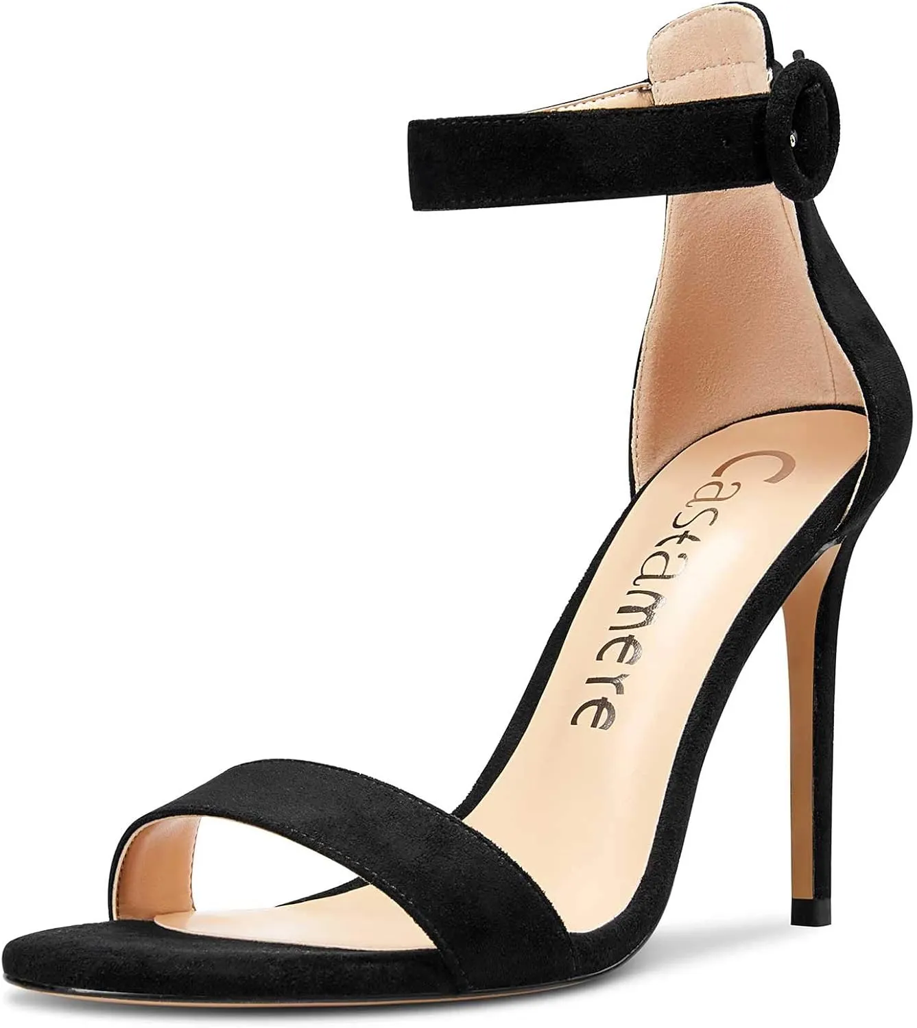 Castamere Womens High Heels Sandals Buckle Ankle Strap Open Toe Basic 10CM Stilettos Sandal