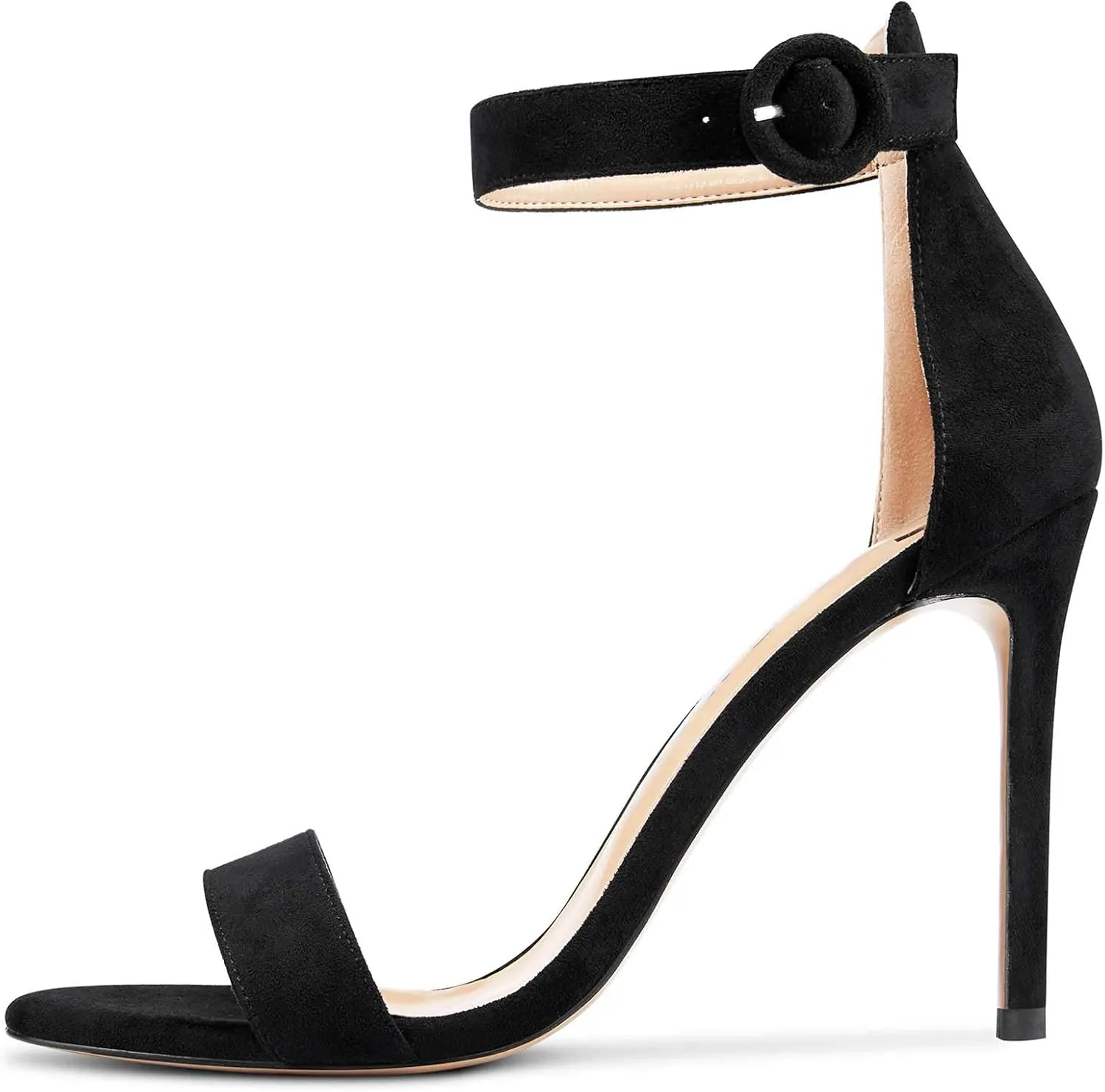 Castamere Womens High Heels Sandals Buckle Ankle Strap Open Toe Basic 10CM Stilettos Sandal