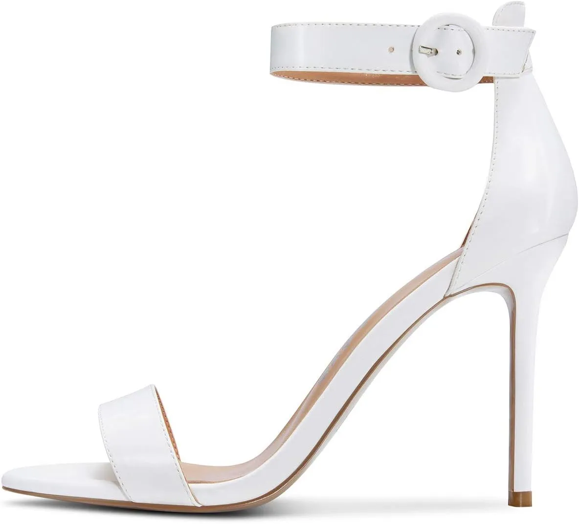 Castamere Womens High Heels Sandals Buckle Ankle Strap Open Toe Basic 10CM Stilettos Sandal
