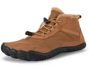 CERYTHRINA Men Women Barefoot Shoes Winter Wide Toe Box Walking Boots Plush Lined Warm Snow Boots Outdoor Anti-Slip Ankle Boots