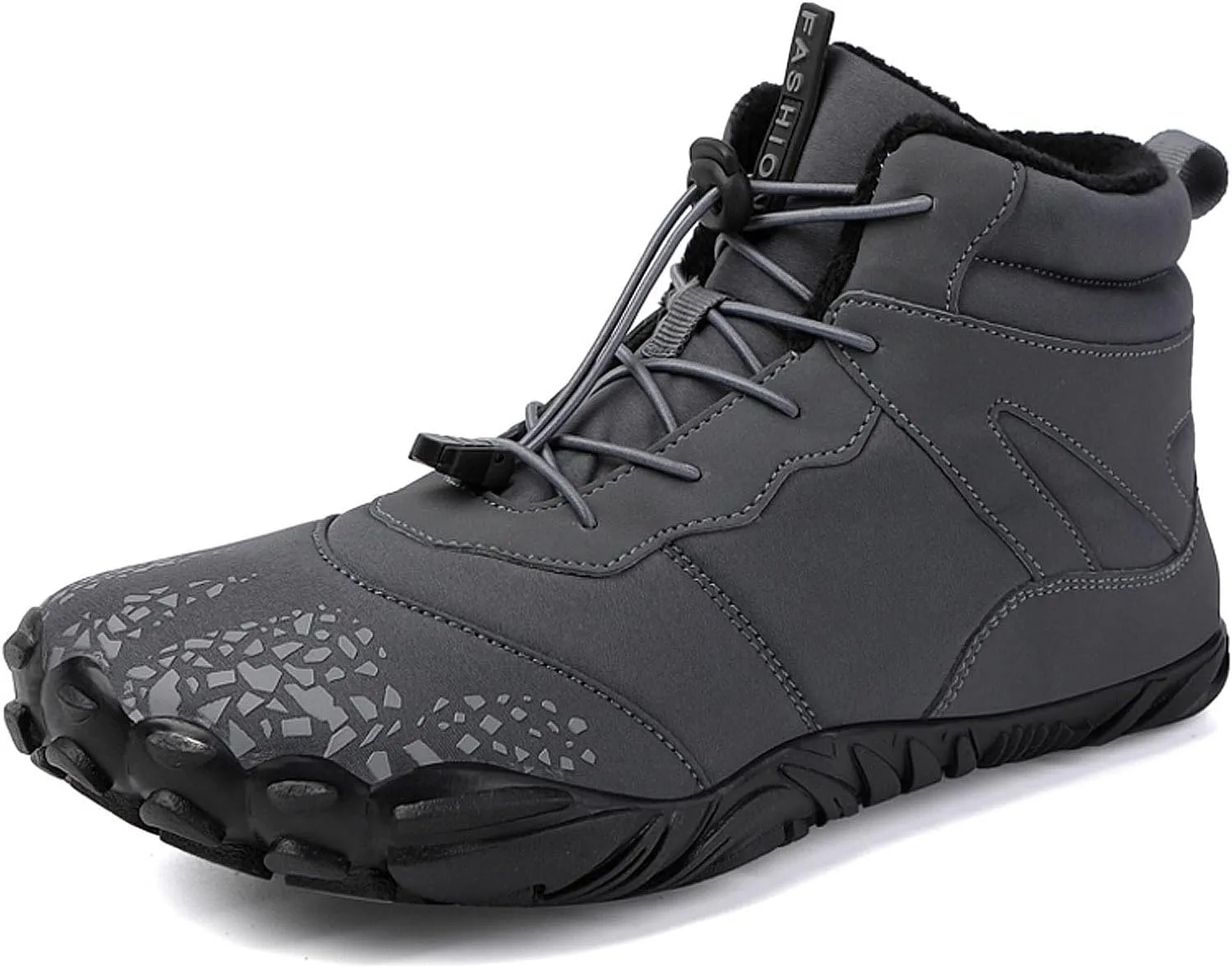 CERYTHRINA Men Women Barefoot Shoes Winter Wide Toe Box Walking Boots Plush Lined Warm Snow Boots Outdoor Anti-Slip Ankle Boots