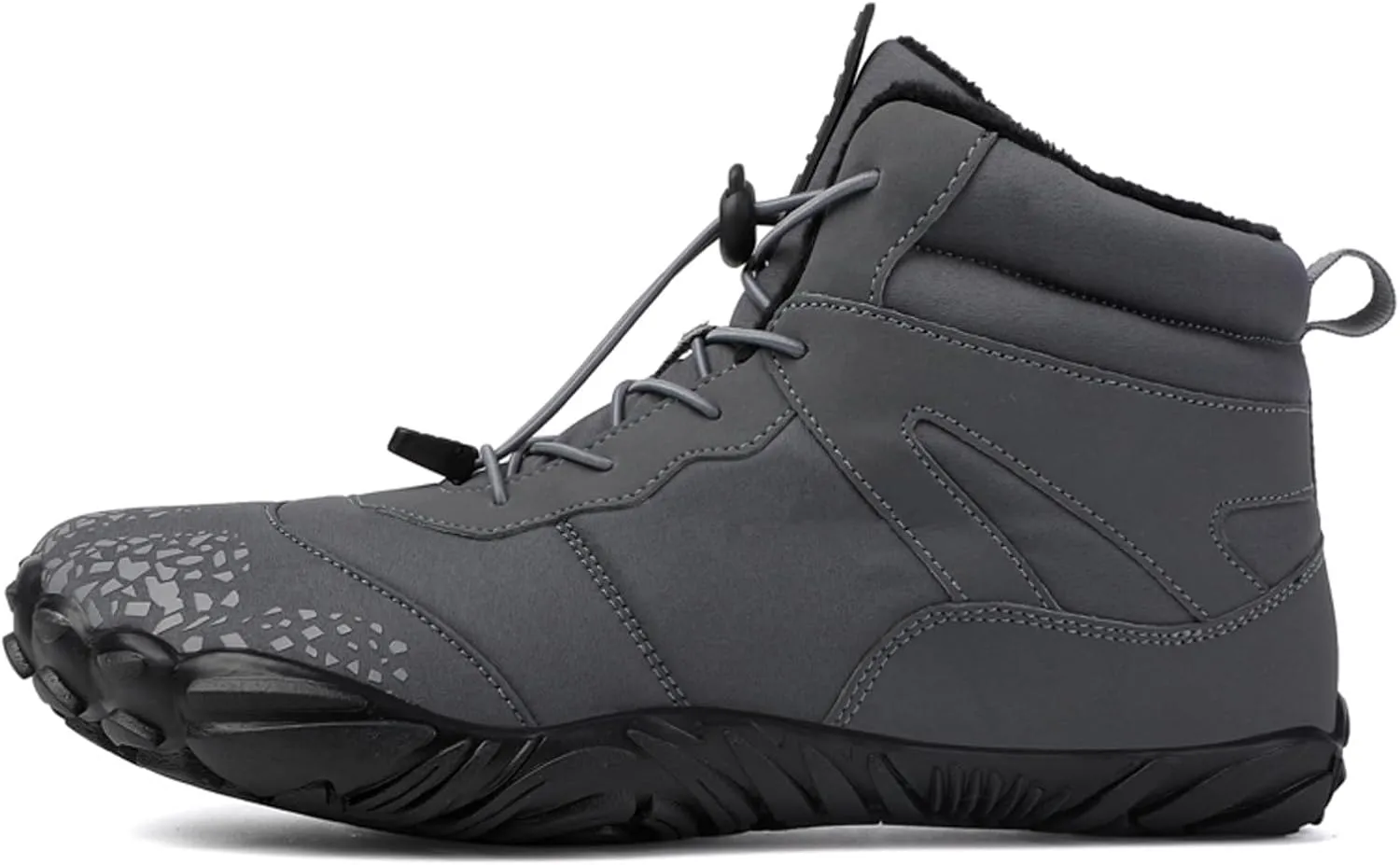 CERYTHRINA Men Women Barefoot Shoes Winter Wide Toe Box Walking Boots Plush Lined Warm Snow Boots Outdoor Anti-Slip Ankle Boots