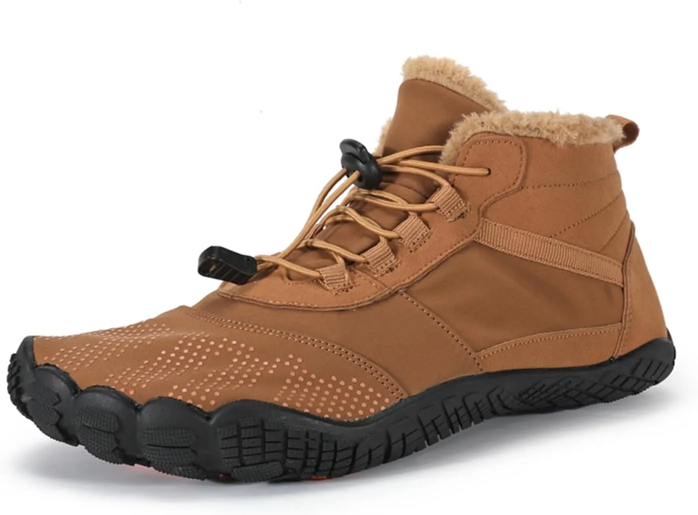 CERYTHRINA Men Women Barefoot Shoes Winter Wide Toe Box Walking Boots Plush Lined Warm Snow Boots Outdoor Anti-Slip Ankle Boots