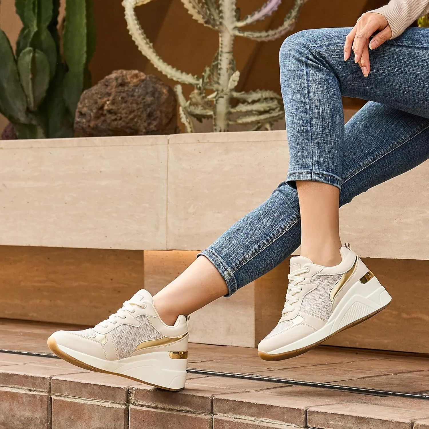 Cestfini Fashion Wedge Heeled Sneakers for Women