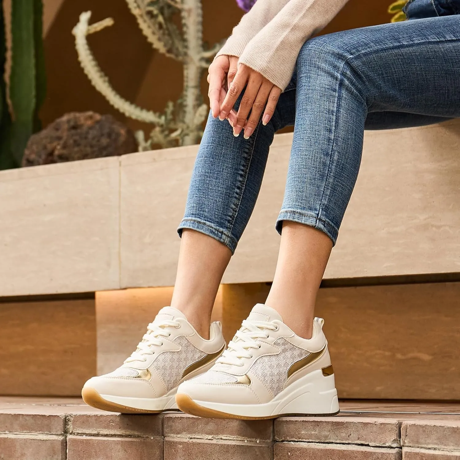Cestfini Fashion Wedge Heeled Sneakers for Women