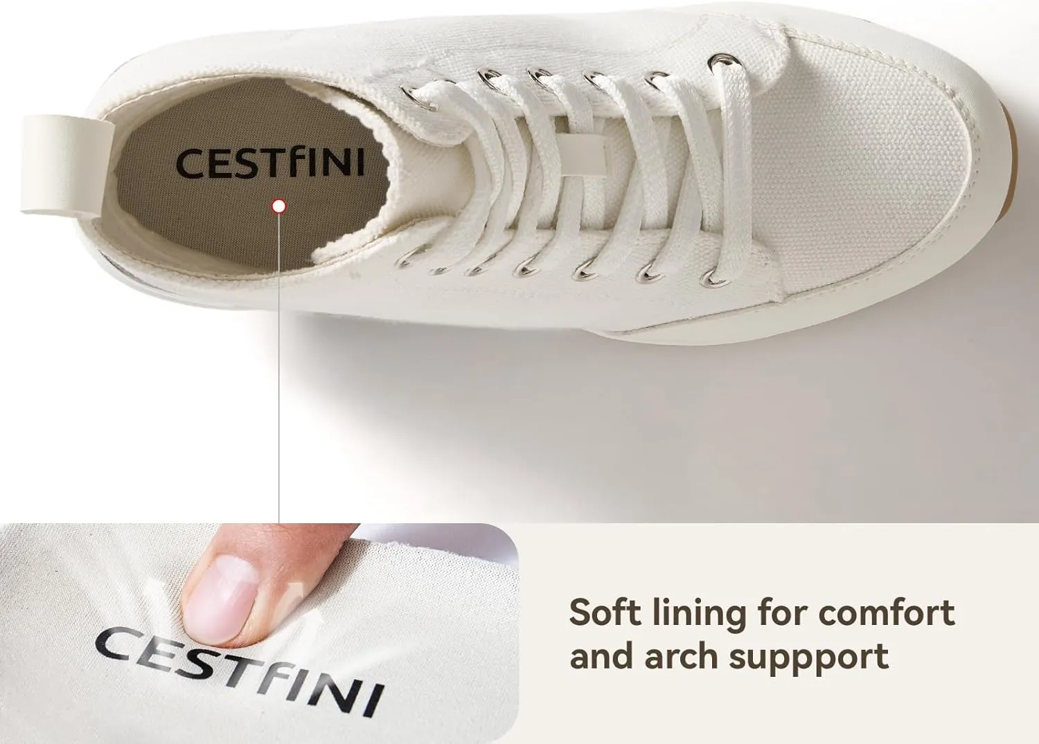 Cestfini Graffiti High Top Sneakers for Women Breathable White Black Platform Sneakers Lace up Womens Canvas Shoes