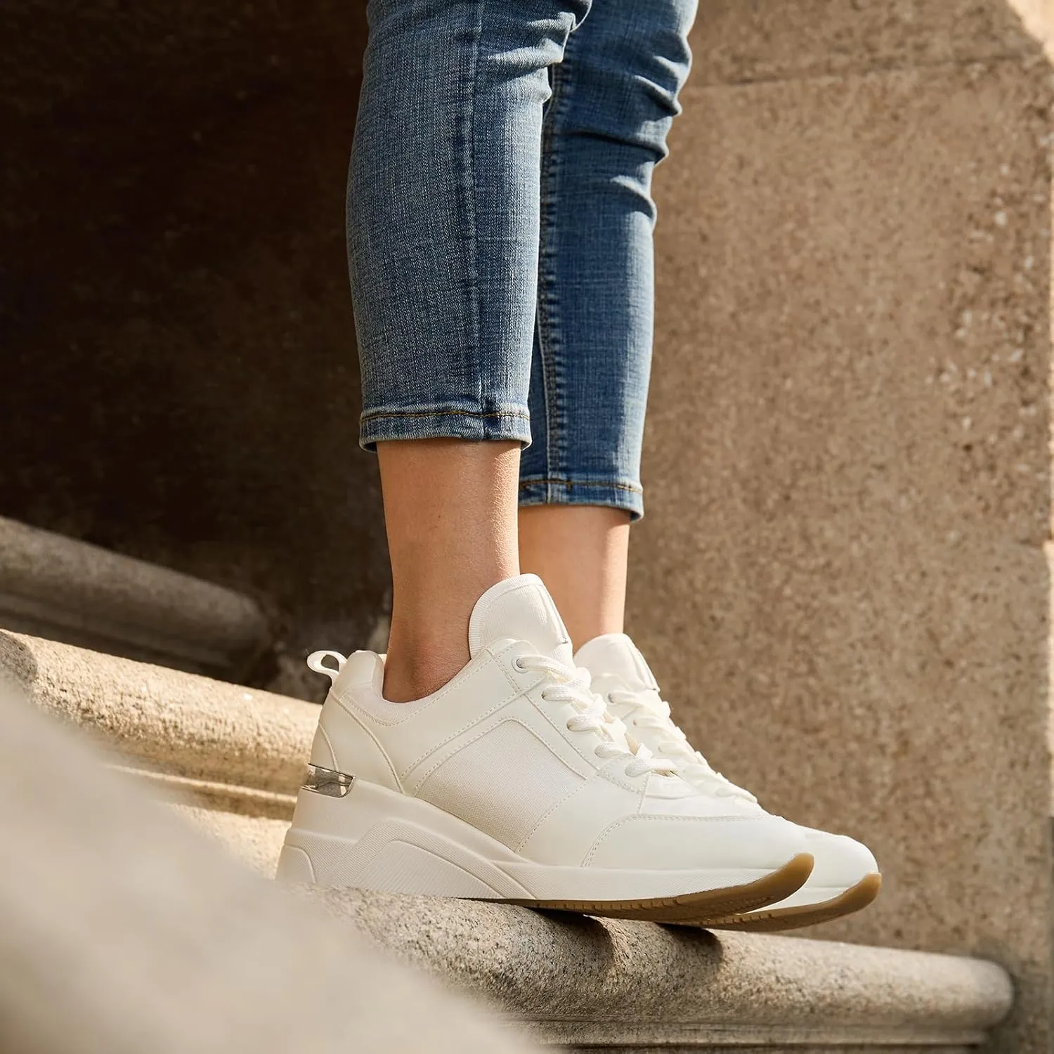 Cestfini Wedge Sneakers for Women - Wedge Tennis Shoes Non-Slip Women Fashion Sneakers