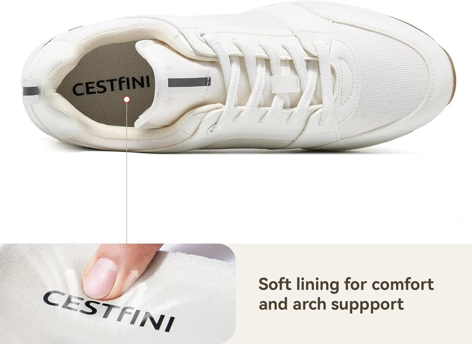 Cestfini Wedge Sneakers for Women - Wedge Tennis Shoes Non-Slip Women Fashion Sneakers