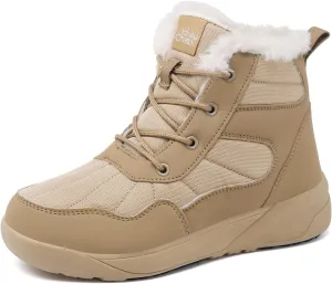 ChayChax Women's Winter Snow Boots with Fur Lined Lightweight Ankle Booties Anti Slip Comfortable Warm Winter Shoes