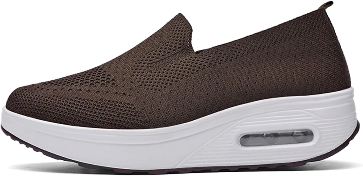 ChicWind Women's Slip on Sock Walking Shoes Mesh Platform Sneakers Air Cushion Nurse Shoes