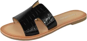 City Classified Shoes Women Flip Flops Basic Plain Sandals Cut Out Strap Casual Slide Slippers Beach SALVIA-S
