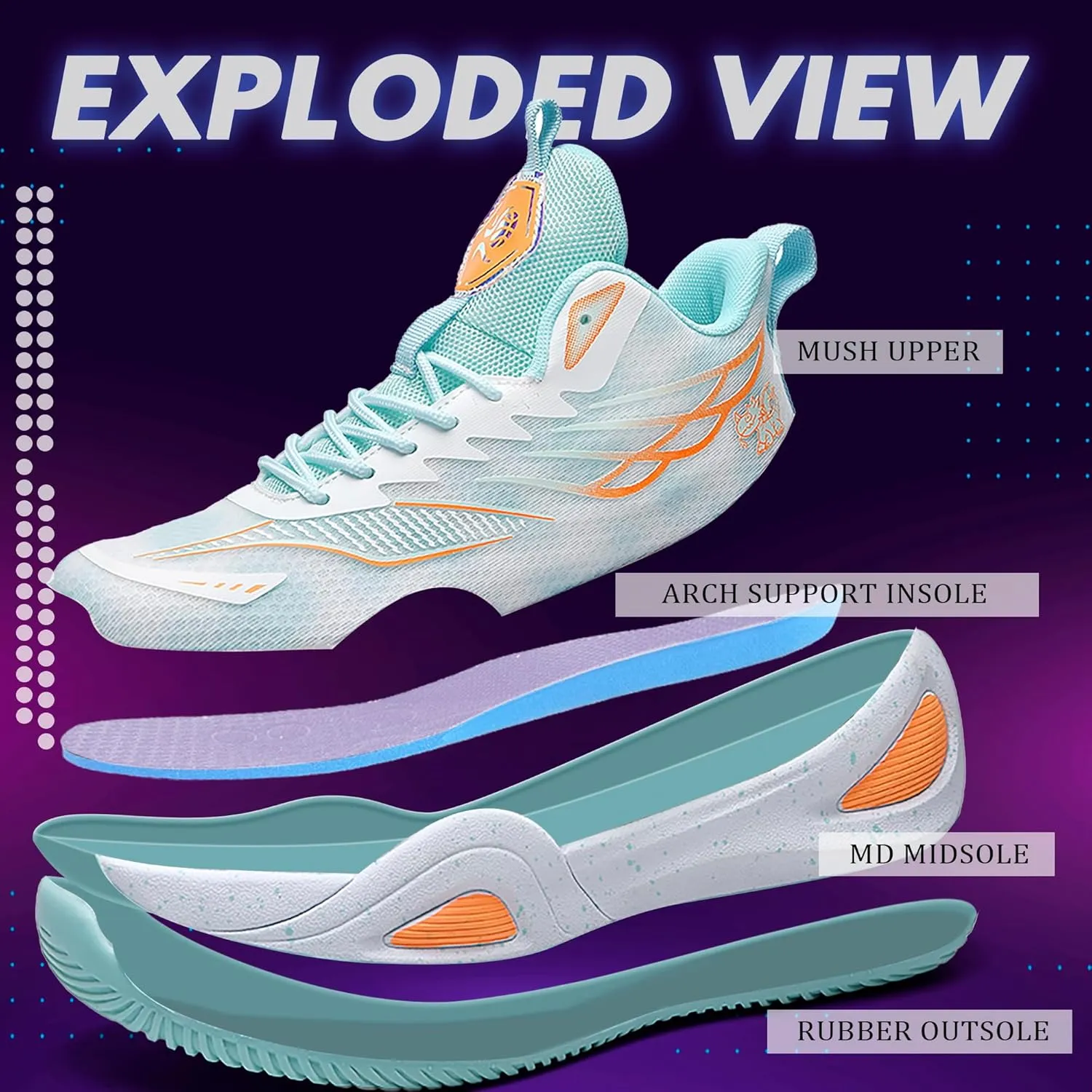 CJSPORX Women Men Basketball Shoes Breathable Men Non Slip Outdoor Fashion Unisex Sneakers