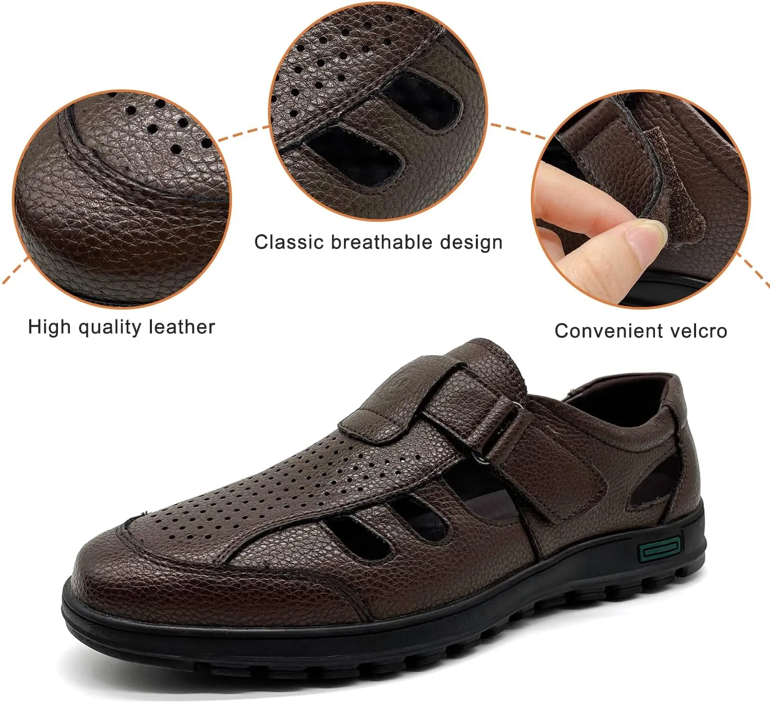 CMM Men's Summer Shoes Closed Toe Strappy Sandals Business Sandals