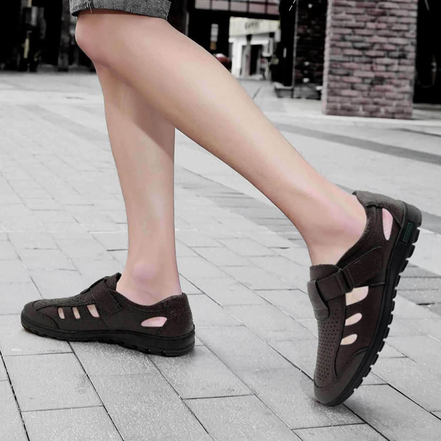 CMM Men's Summer Shoes Closed Toe Strappy Sandals Business Sandals