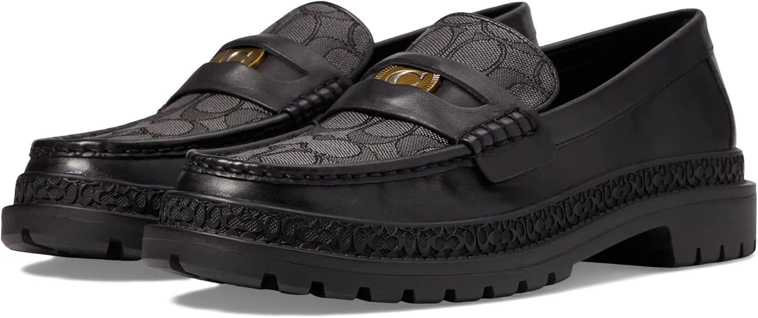 Coach Men's Casual Cooper Loafer with Signature Jacquard and Signature Coin