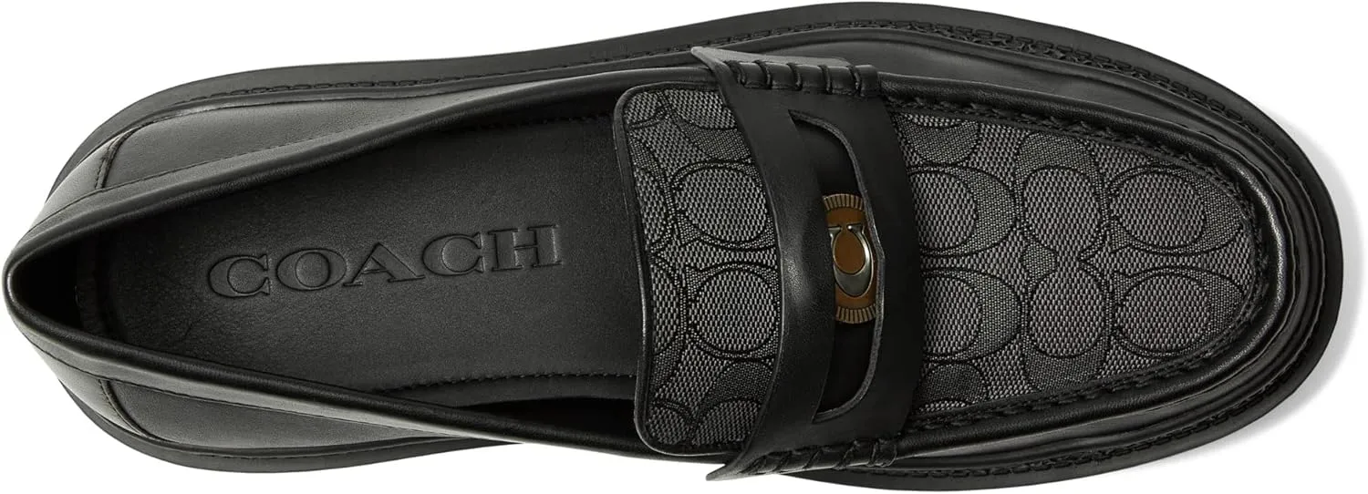 Coach Men's Casual Cooper Loafer with Signature Jacquard and Signature Coin