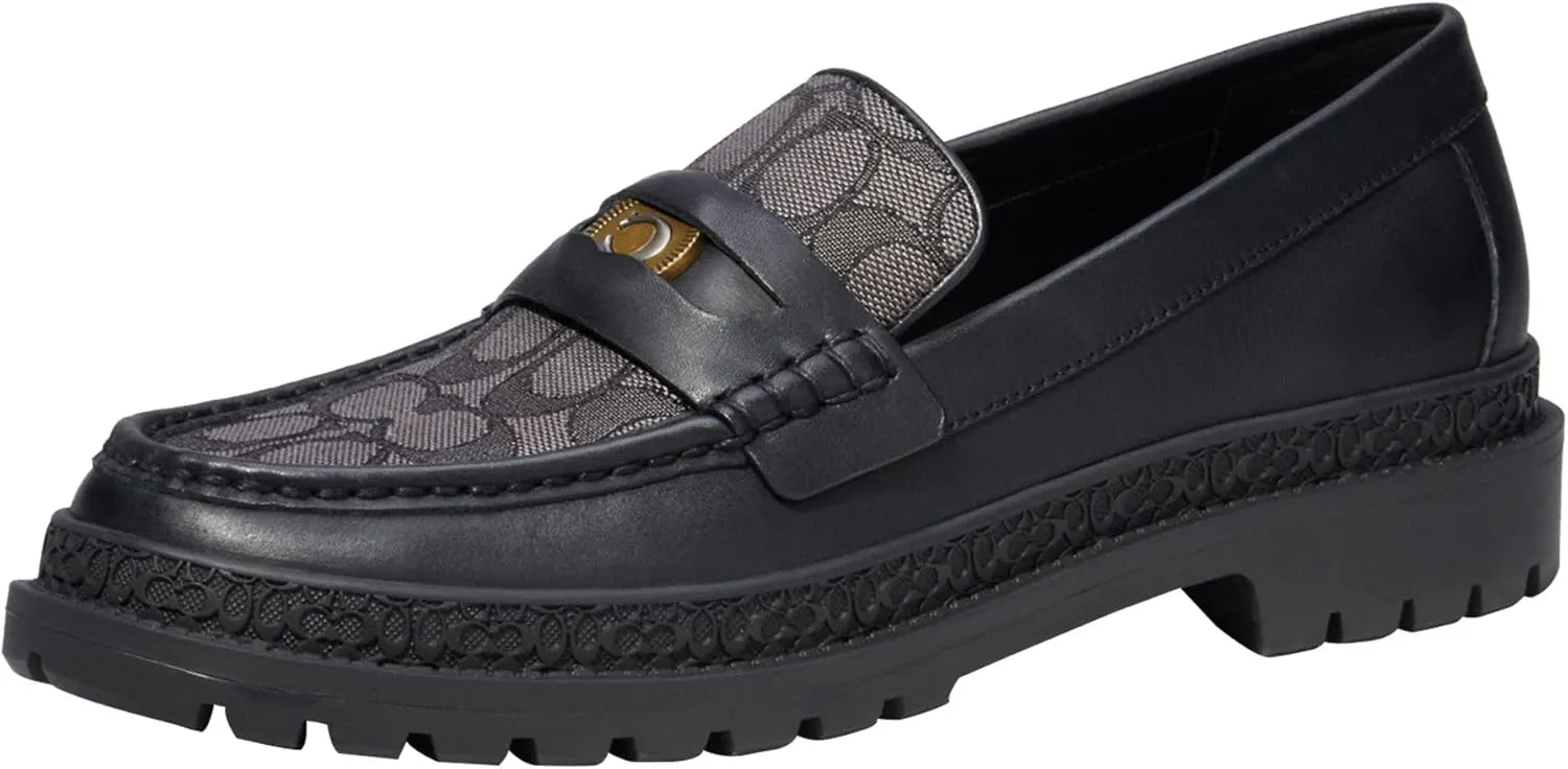 Coach Men's Casual Cooper Loafer with Signature Jacquard and Signature Coin