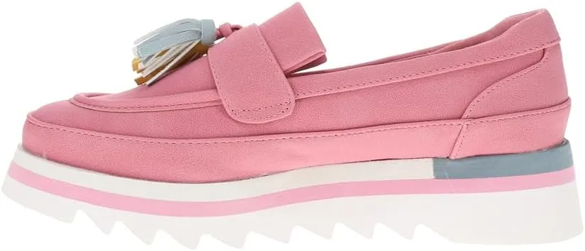 Coconuts by Matisse Womens Tess Lug Sole Platform Loafers Casual - Pink