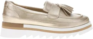 Coconuts by Matisse Womens Tess Metallic Lug Sole Platform Loafers Casual - Gold