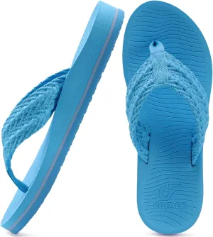 COFACE Womens Orthopedic Flip Flops Comfortable Orthotic Sandals Cushion Recovery Plantar Fasciitis Walking Slip On Ladies Flip Flops for Woman Size 5-11