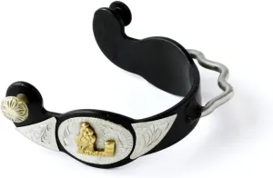 Colorado Saddlery Barrel Flyer Bumper Spurs for Women - Black Steel, Stylish Boot Spurs with 5/8" Band - Perfect for Trail Riding, Horse Tack, Outfitting - Comes in a Pair