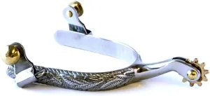 Colorado Saddlery The Custer Spurs for Men - Stainless Steel, Stylish Boot Spurs with 7/8" Brass Rowels - Perfect for Trail Riding, Horse Tack, Outfitting - Comes in a Pair