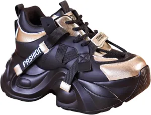 Comfortable Walking Shoes Women Thick Platform Lace Up Fashion Waterproof Sneakers Casual Outdoor Athletic Shoes