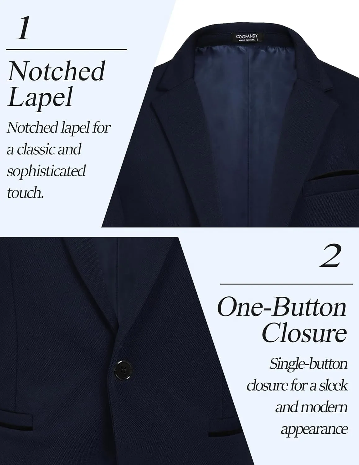COOFANDY Men's Casual Blazer Jacket Slim Fit Sports Coat Business Suit Jackets One Button