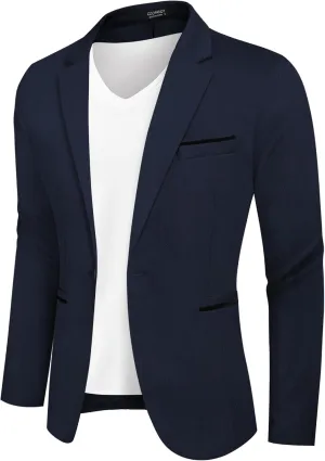 COOFANDY Men's Casual Blazer Jacket Slim Fit Sports Coat Business Suit Jackets One Button