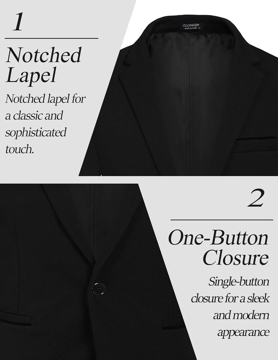 COOFANDY Men's Casual Blazer Jacket Slim Fit Sports Coat Business Suit Jackets One Button