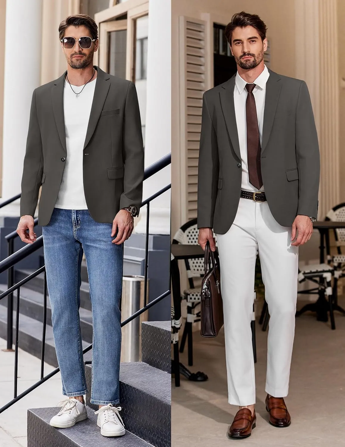 COOFANDY Men's Casual Blazer Regular Fit Lightweight Sport Coats One Button Suit Jacket Dress Blazer Jackets