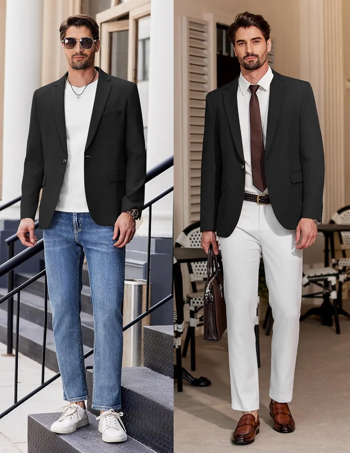 COOFANDY Men's Casual Blazer Regular Fit Lightweight Sport Coats One Button Suit Jacket Dress Blazer Jackets