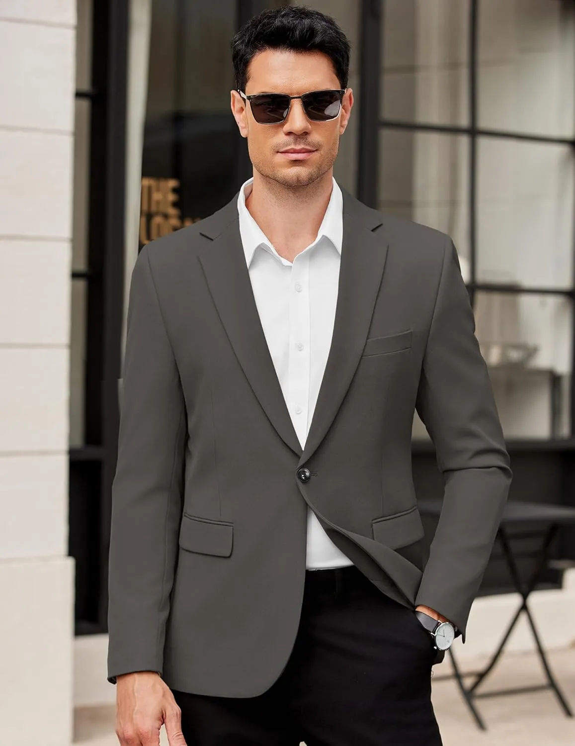COOFANDY Men's Casual Blazer Regular Fit Lightweight Sport Coats One Button Suit Jacket Dress Blazer Jackets