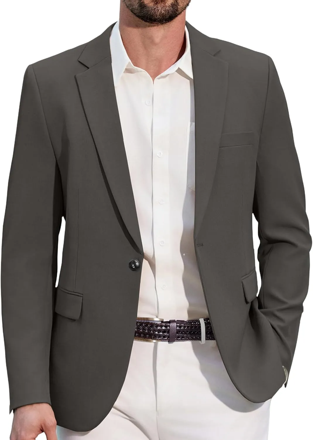COOFANDY Men's Casual Blazer Regular Fit Lightweight Sport Coats One Button Suit Jacket Dress Blazer Jackets