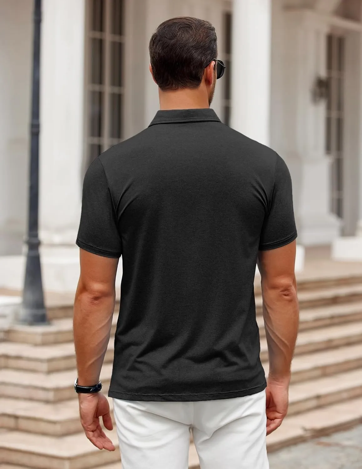 COOFANDY Men's Polo Shirt Golf Dry Fit Performance Short Sleeve Moisture Wicking Athletic Polo Collared Tennis T-Shirt