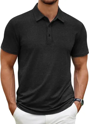 COOFANDY Men's Polo Shirt Golf Dry Fit Performance Short Sleeve Moisture Wicking Athletic Polo Collared Tennis T-Shirt