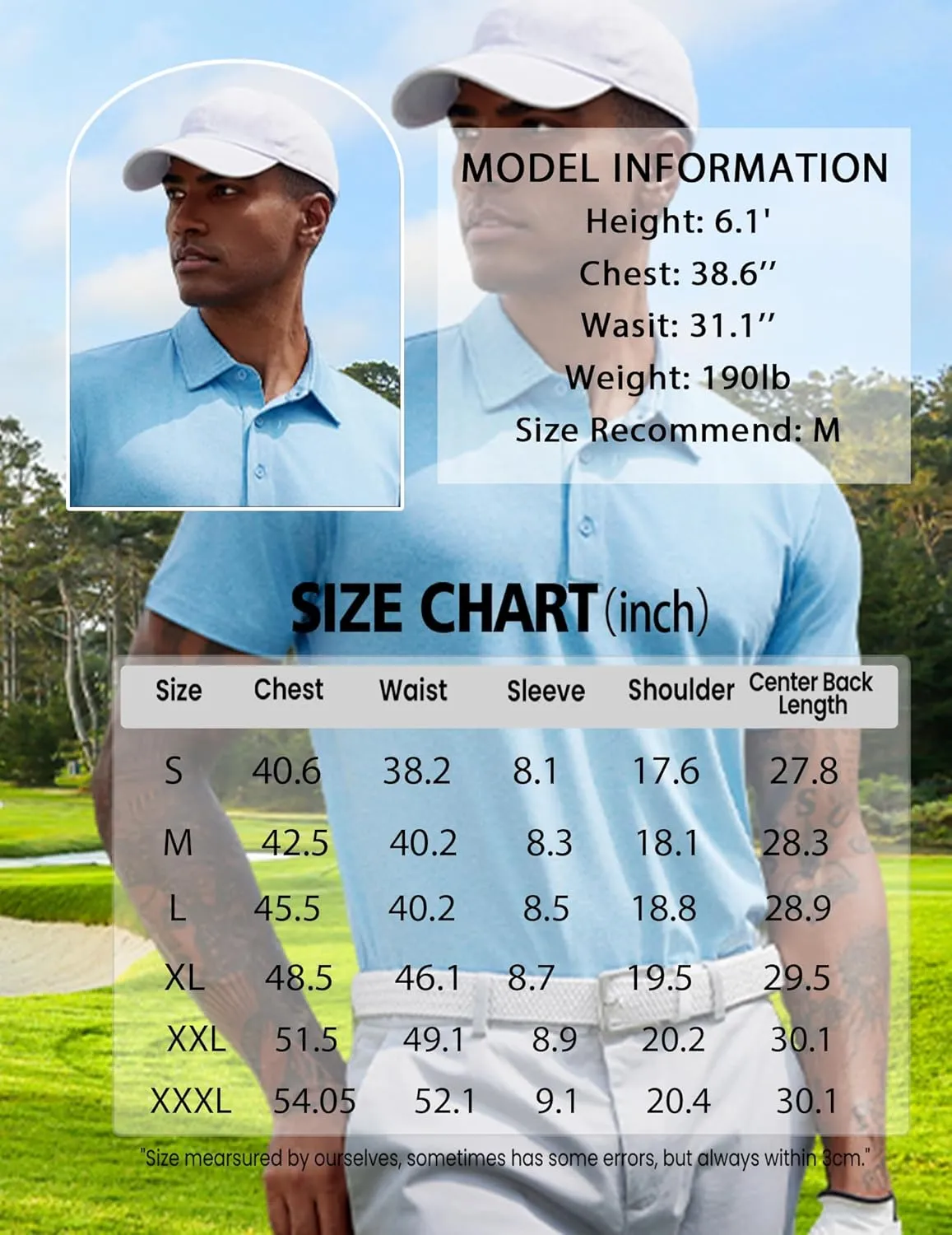 COOFANDY Men's Polo Shirt Golf Dry Fit Performance Short Sleeve Moisture Wicking Athletic Polo Collared Tennis T-Shirt