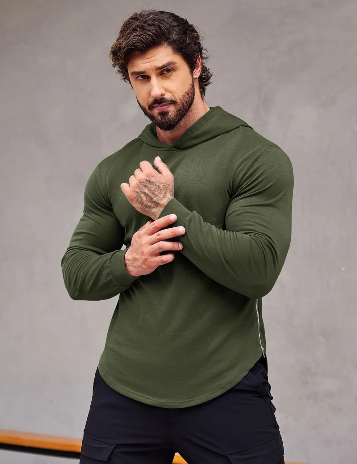 COOFANDY Men's Workout Sweatshirts Long Sleeve Muscle Fit Athletic Gym Hoodies Pullover