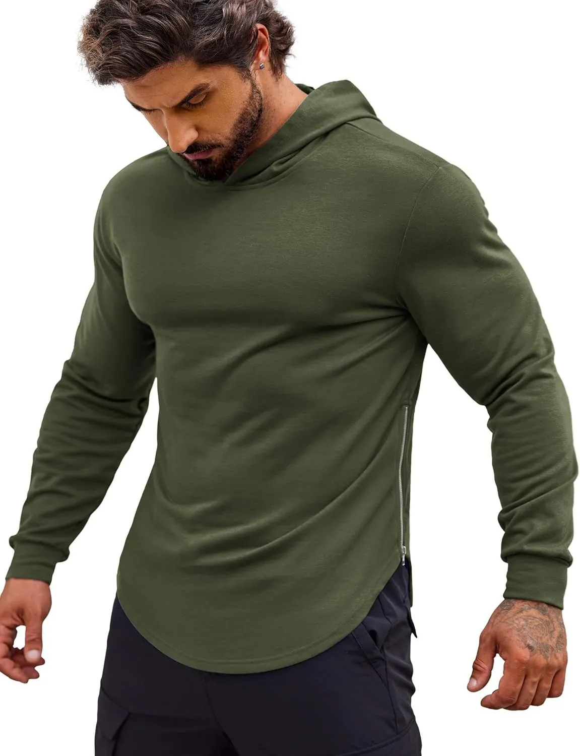 COOFANDY Men's Workout Sweatshirts Long Sleeve Muscle Fit Athletic Gym Hoodies Pullover