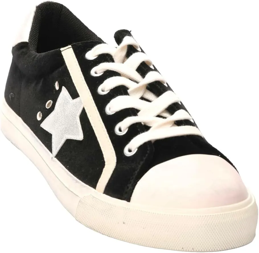 Corkys Footwear Hey Girl Womens Big Dipper Fashion Sneakers - Featuring a Star Patch on The Side with Stud Embellishments, Comfortable Insoles, and A Lace-up Design