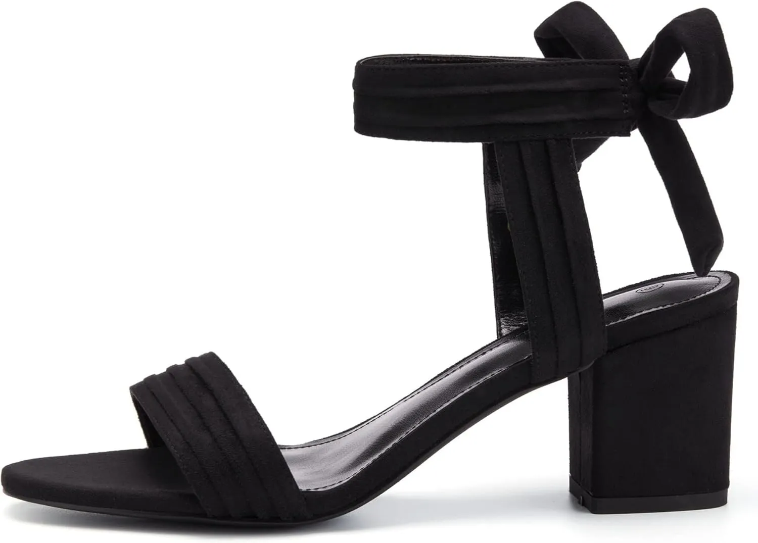 Coutgo Womens Open Toe Ankle Tie Back Low Block Chunky Heels Sandals Party Dress Pumps Shoes