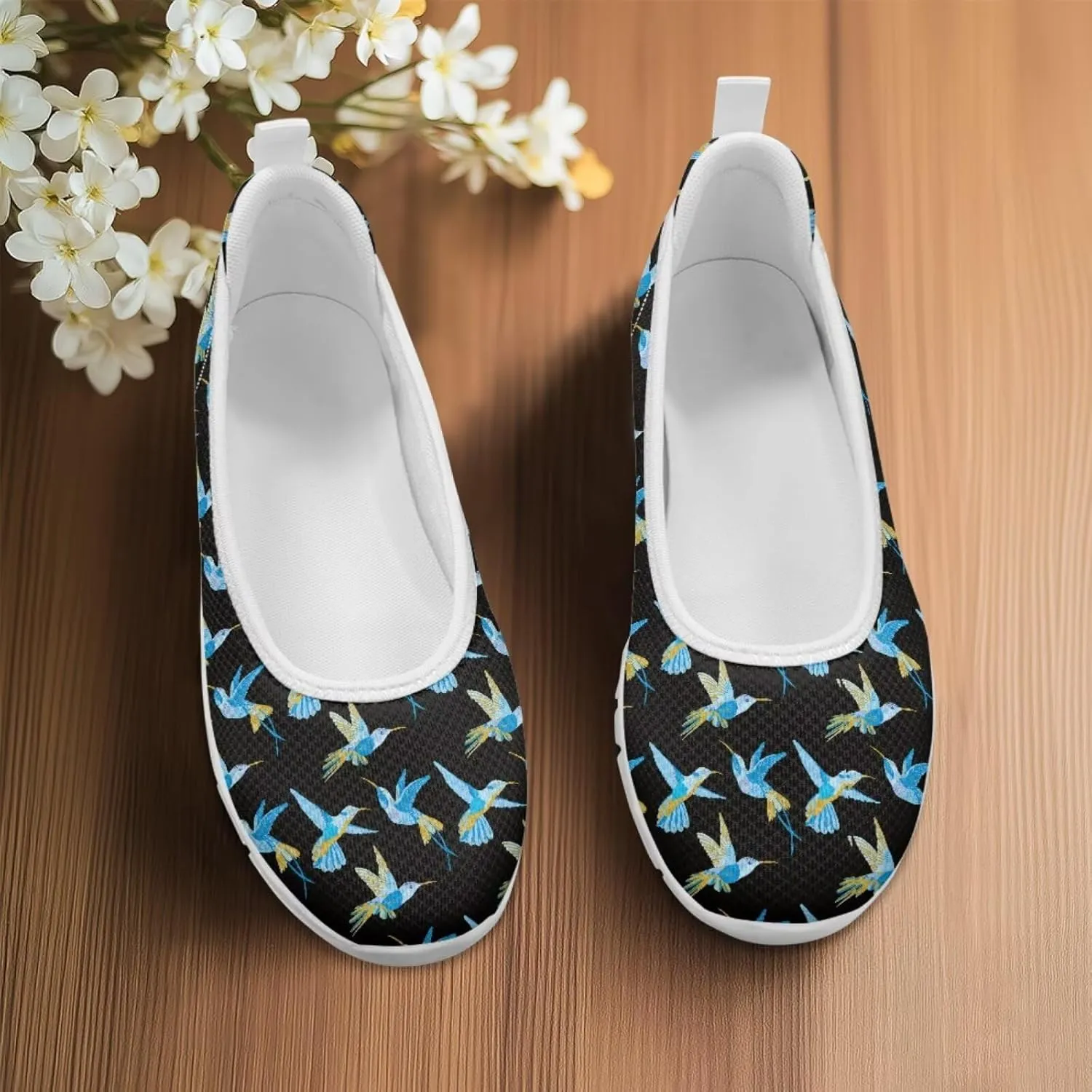 Creative Various Bird Prints Walking Shoes Women Dressy Slip On Ballet Flats Shoes Stylish Fit Comfort Casual Sneakers Daily Wear