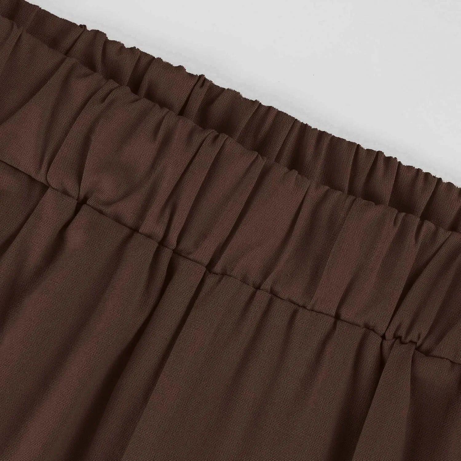 Cropped Linen Pants Women Summer Elastic Waist Straight Leg Plus Size Crop Pants Casual Beach Trousers with Pockets