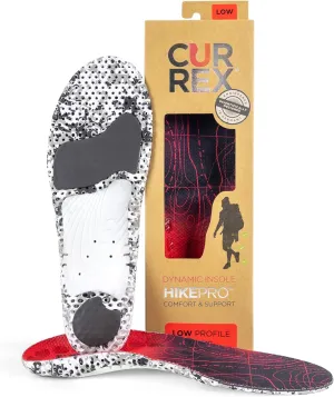 CURREX HikePro Insoles for Hiking Boots & Shoes – Shock Absorbing Inserts to Help Reduce Fatigue and Increase Performance – Anti-Slip Heel Surface for Stability – for Men & Women – Low Arch, 2X