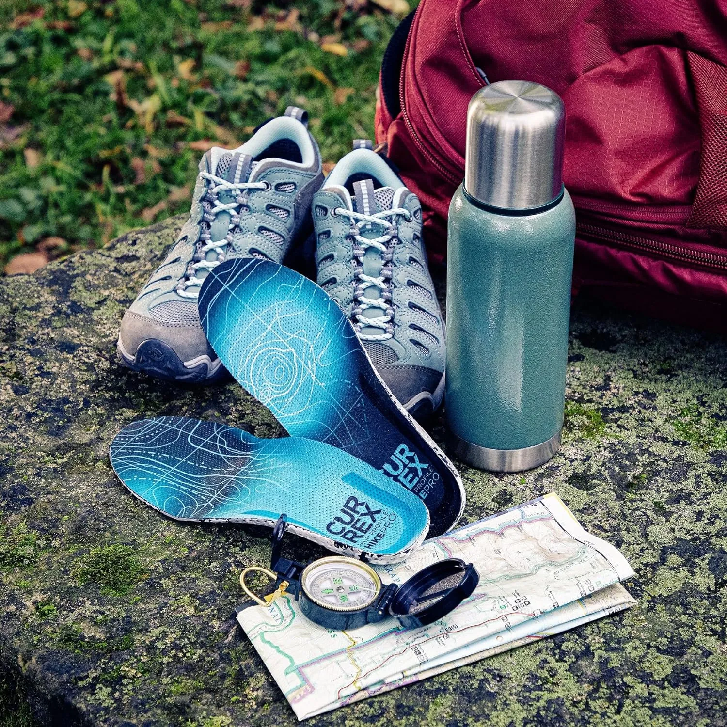 CURREX HikePro Insoles for Hiking Boots & Shoes – Shock Absorbing Inserts to Help Reduce Fatigue and Increase Performance – Anti-Slip Heel Surface for Stability – for Men & Women – Low Arch, XL