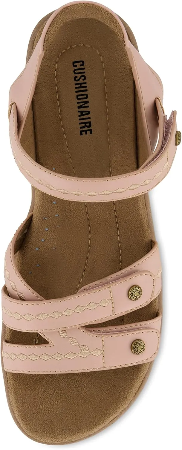 CUSHIONAIRE Women's Bartel Comfort Footbed Sandal with  Comfort