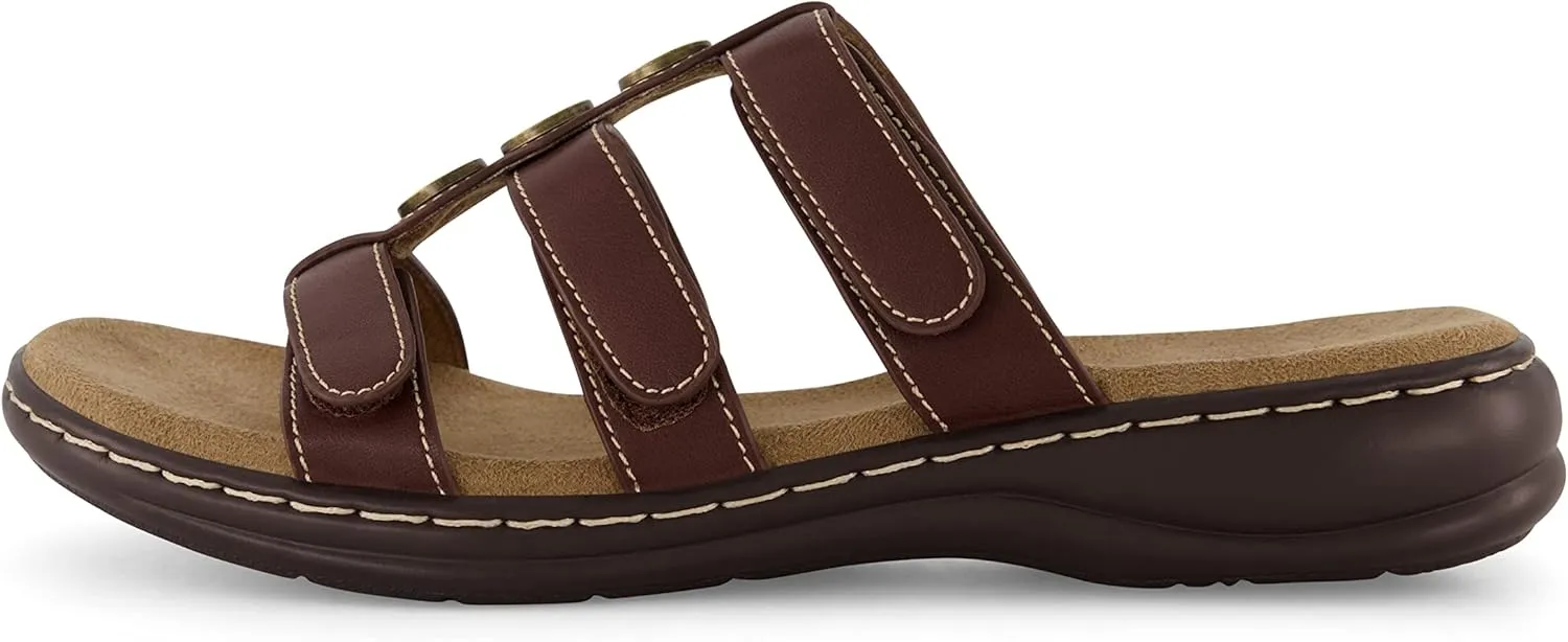 CUSHIONAIRE Women's Bowen Comfort Footbed Sandal with Adjustable Straps and  Comfort