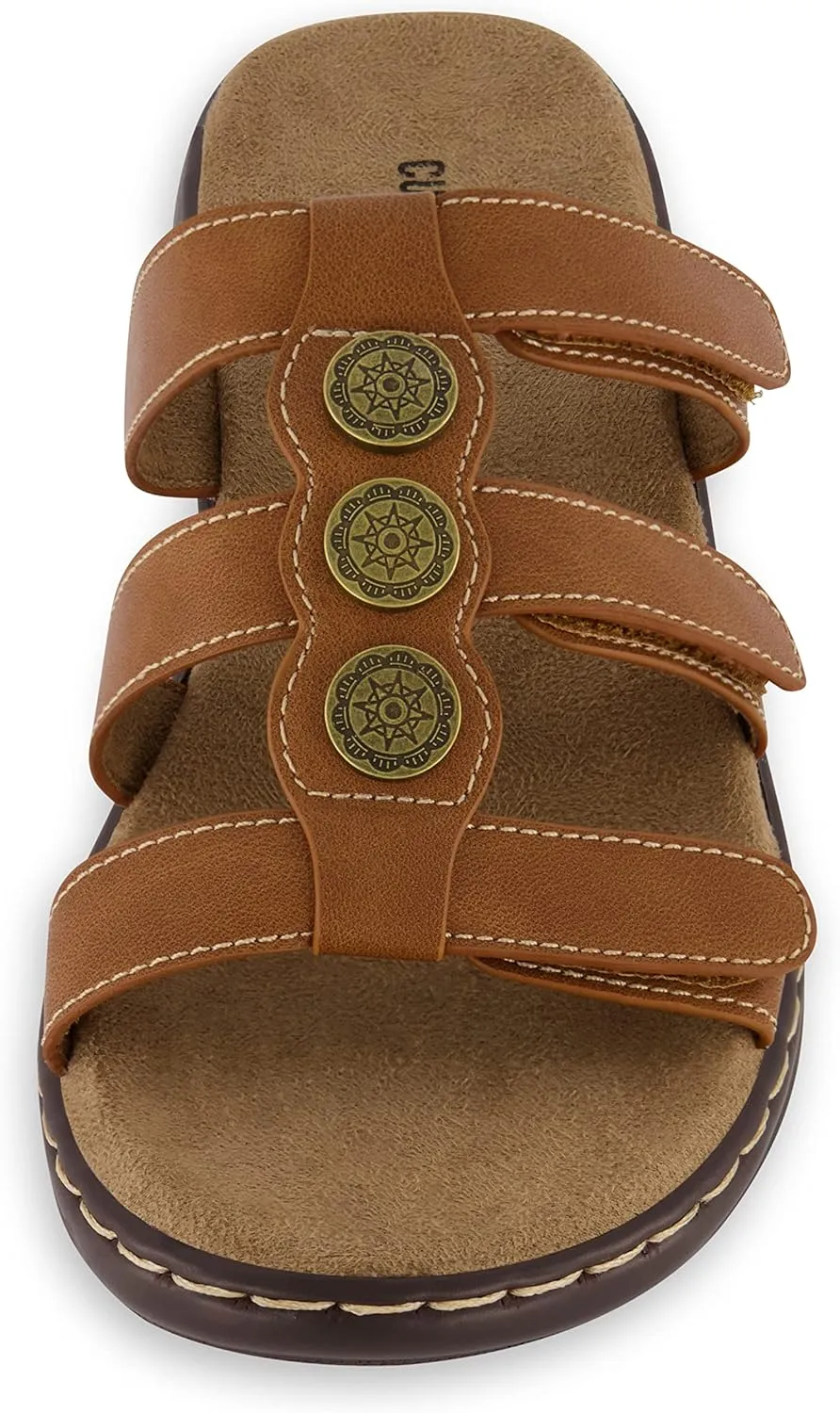CUSHIONAIRE Women's Bowen Comfort Footbed Sandal with Adjustable Straps and  Comfort