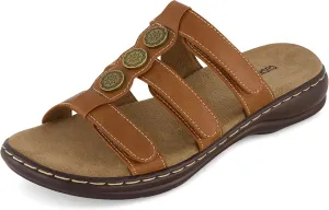 CUSHIONAIRE Women's Bowen Comfort Footbed Sandal with Adjustable Straps and  Comfort