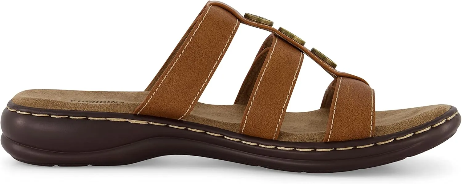 CUSHIONAIRE Women's Bowen Comfort Footbed Sandal with Adjustable Straps and  Comfort